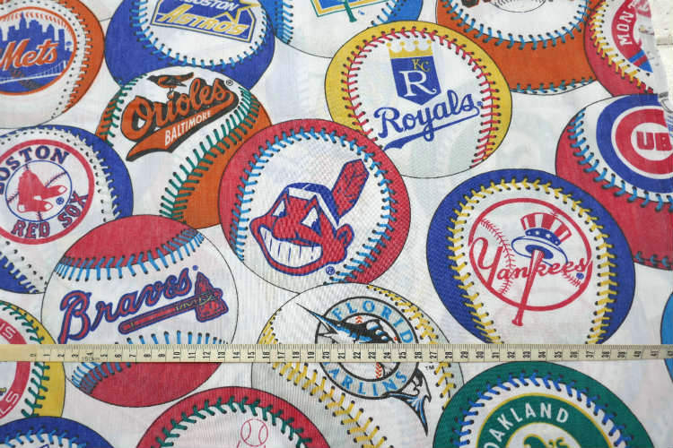 MLB メジャーリーグ チームロゴ 野球ボール ユーズドシーツ ベッドシーツ フラットタイプ (1/2) USA