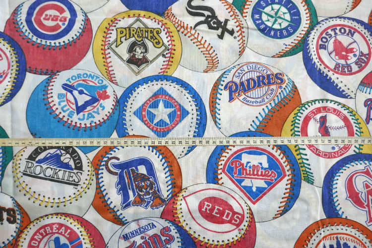 MLB メジャーリーグ チームロゴ 野球ボール ユーズドシーツ ベッドシーツ フラットタイプ (1/2) USA