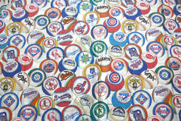MLB メジャーリーグ チームロゴ 野球ボール ユーズドシーツ ベッドシーツ フラットタイプ (1/2) USA