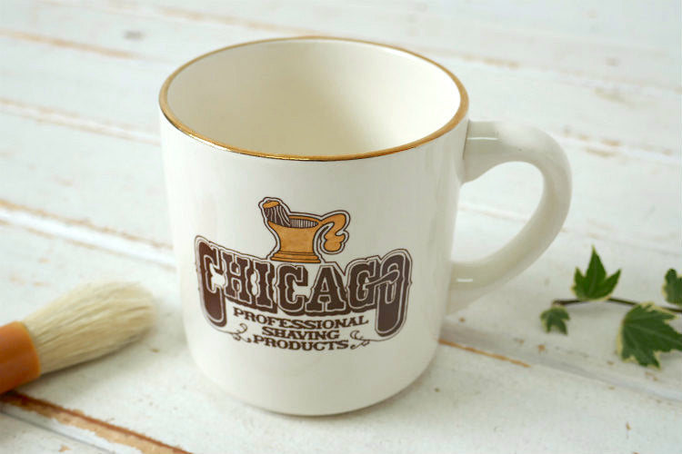 CHICAGO PROFESSIONAL SHAVING PRODUCTS セラミック製 60's ヴィンテージ シェービングカップ シェービングマグ Barber  USA