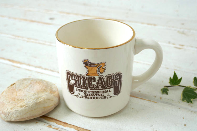 CHICAGO PROFESSIONAL SHAVING PRODUCTS セラミック製 60's ヴィンテージ シェービングカップ シェービングマグ Barber  USA