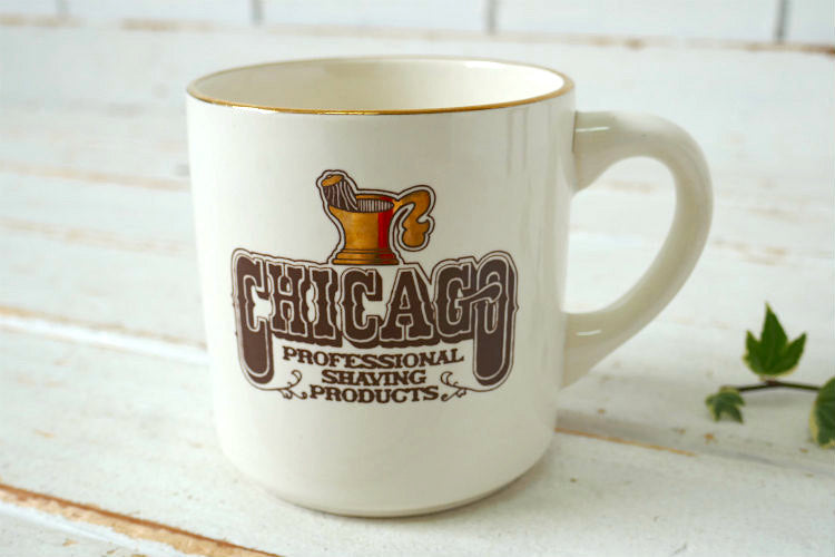 CHICAGO PROFESSIONAL SHAVING PRODUCTS セラミック製 60's ヴィンテージ シェービングカップ シェービングマグ Barber  USA