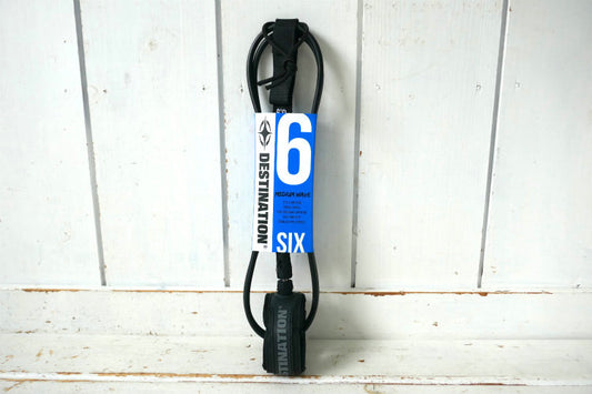 DESTINATION デスティネーション 6FT ダブルスウェベル リーシュコード  マットブラック  ミディアム ウエーブ サーフィン ショートボード用