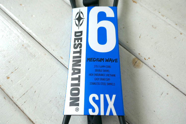 DESTINATION デスティネーション 6FT ダブルスウェベル リーシュコード  マットブラック  ミディアム ウエーブ サーフィン ショートボード用