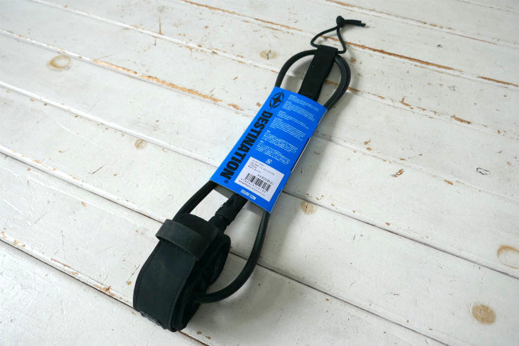 DESTINATION デスティネーション 6FT ダブルスウェベル リーシュコード  マットブラック  ミディアム ウエーブ サーフィン ショートボード用