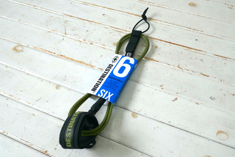 DESTINATION デスティネーション ６FT モスグリーン ダブルスウェベル リーシュコード レギュラーモデル マット サーフィン ショートボード用