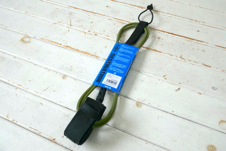 DESTINATION デスティネーション ６FT モスグリーン ダブルスウェベル リーシュコード レギュラーモデル マット サーフィン ショートボード用