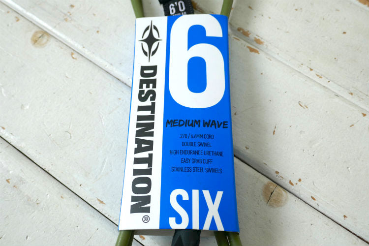 DESTINATION デスティネーション ６FT モスグリーン ダブルスウェベル リーシュコード レギュラーモデル マット サーフィン ショートボード用