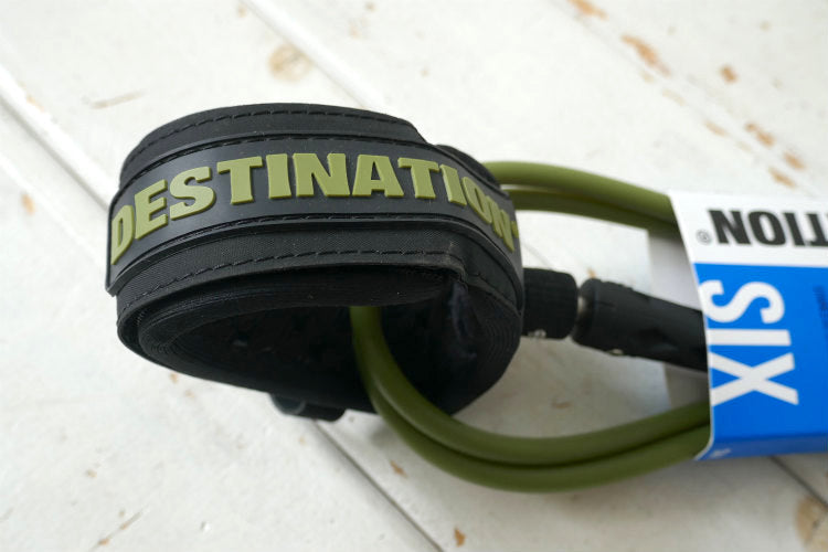 DESTINATION デスティネーション ６FT モスグリーン ダブルスウェベル リーシュコード レギュラーモデル マット サーフィン ショートボード用