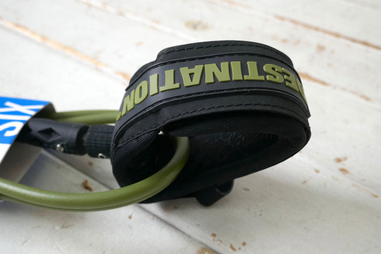 DESTINATION デスティネーション ６FT モスグリーン ダブルスウェベル リーシュコード レギュラーモデル マット サーフィン ショートボード用