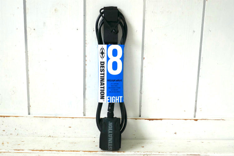 DESTINATION デスティネーション 8FT リーシュコード マットブラック サーフィン ミッドレングス サーフボード&ファンボード用