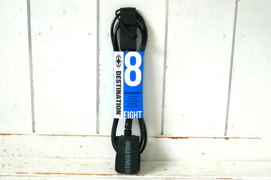 DESTINATION デスティネーション 8FT リーシュコード マットブラック サーフィン ミッドレングス サーフボード&ファンボード用