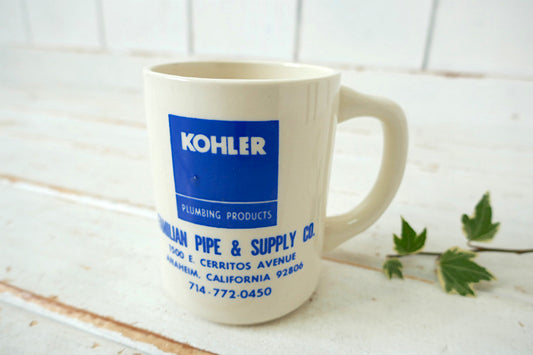 1873y KOHLER コーラー 販売店 カリフォルニア  アドバタイジング ヴィンテージ マグカップ USA