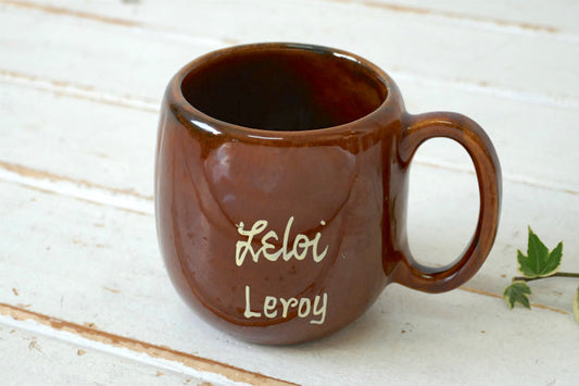 Kava Craft Hawaii ハワイ Leloi セラミック製 ウッド柄 70's ヴィンテージ マグカップ カップ 食器