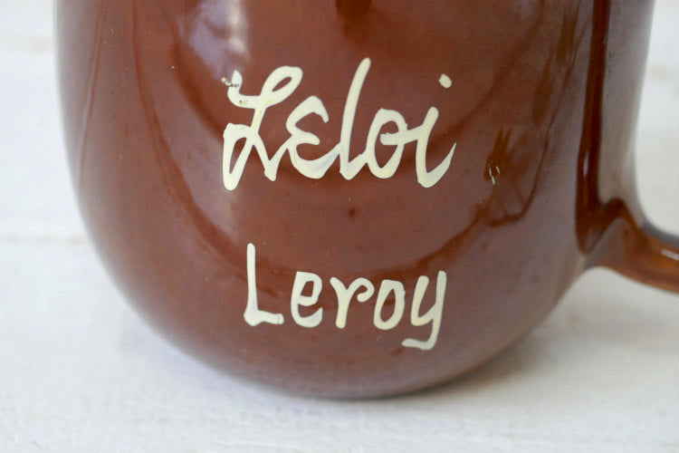 Kava Craft Hawaii ハワイ Leloi セラミック製 ウッド柄 70's ヴィンテージ マグカップ カップ 食器 ②