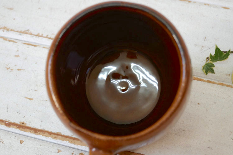 Kava Craft Hawaii ハワイ 1978年 誕生日おめでとう セラミック製 ウッド柄 ヴィンテージ マグカップ カップ 食器 ③