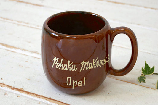 Kava Craft Hawaii ハワイ Opal セラミック製 ウッド柄 70's ヴィンテージ マグカップ カップ 食器 ①