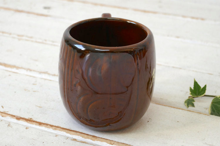 Kava Craft Hawaii ハワイ Opal セラミック製 ウッド柄 70's ヴィンテージ マグカップ カップ 食器