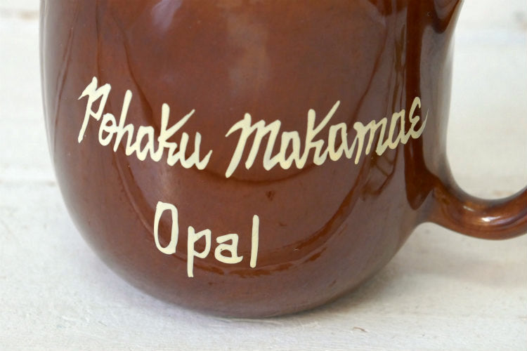Kava Craft Hawaii ハワイ Opal セラミック製 ウッド柄 70's ヴィンテージ マグカップ カップ 食器