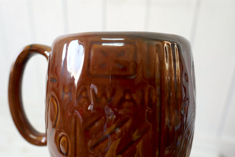 Kava Craft Hawaii ハワイ Opal セラミック製 ウッド柄 70's ヴィンテージ マグカップ カップ 食器