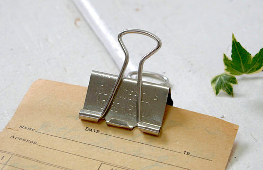 IDL シルバーカラー No.50 MEDIUM ヴィンテージ クリップ バインダークリップ ダブルクリップ 文房具 USA