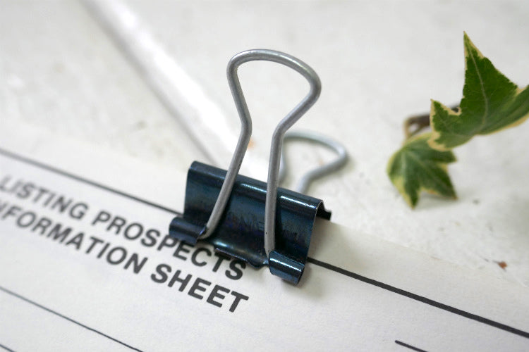 ブラックカラー ミニサイズ ヴィンテージ クリップ バインダークリップ ダブルクリップ 文房具 USA