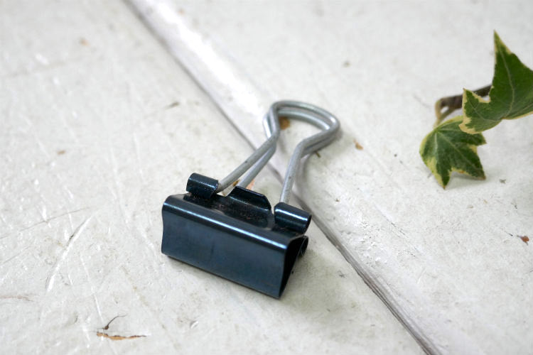 ブラックカラー ミニサイズ ヴィンテージ クリップ バインダークリップ ダブルクリップ 文房具 USA