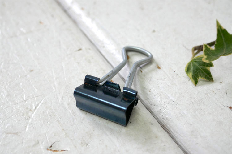 ブラックカラー ミニサイズ ヴィンテージ クリップ バインダークリップ ダブルクリップ 文房具 USA