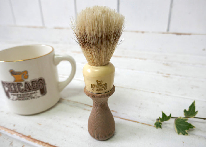 CHICAGO PROFESSIONAL SHAVING PRODUCTS 木製ハンドル 60's ヴィンテージ シェービングブラシ 髭ブラシ Barber USA