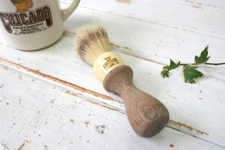 CHICAGO PROFESSIONAL SHAVING PRODUCTS 木製ハンドル 60's ヴィンテージ シェービングブラシ 髭ブラシ Barber USA