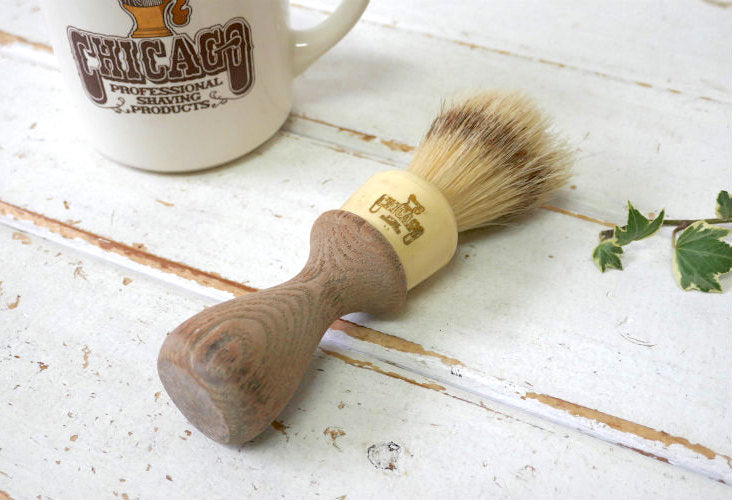 CHICAGO PROFESSIONAL SHAVING PRODUCTS 木製ハンドル 60's ヴィンテージ シェービングブラシ 髭ブラシ Barber USA