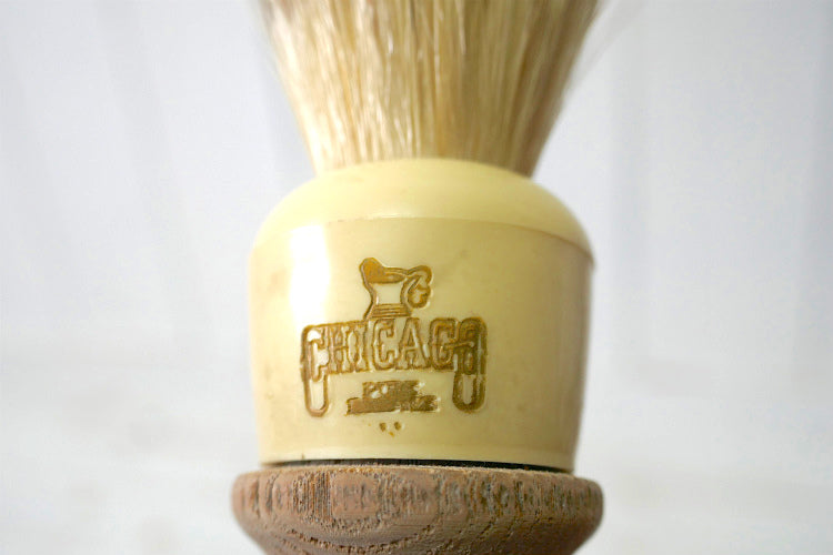 CHICAGO PROFESSIONAL SHAVING PRODUCTS 木製ハンドル 60's ヴィンテージ シェービングブラシ 髭ブラシ Barber USA