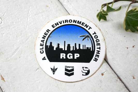 Chevron RGO 環境保護 アドバタイジング ヴィンテージ ステッカー USA デカール ガソリンスタンド オイルカンパニー