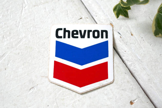 1970~1980y Chevron シェブロン ガソリンスタンド オイルカンパニー アドバタイジング ヴィンテージ ステッカー USA レーシング