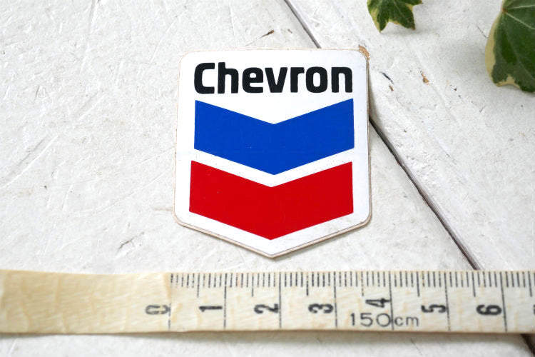1970~1980y Chevron シェブロン ガソリンスタンド オイルカンパニー アドバタイジング ヴィンテージ ステッカー USA レーシング