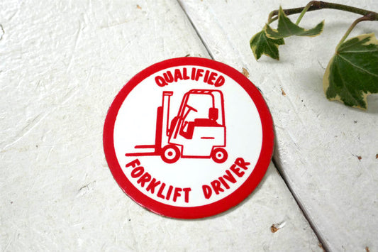 QUALIFIED FORKLIFT DRIVERフォークリフト運転資格保有者 1970~1980y アドバタイジング NY ニューヨーク ヴィンテージ ステッカー デカール
