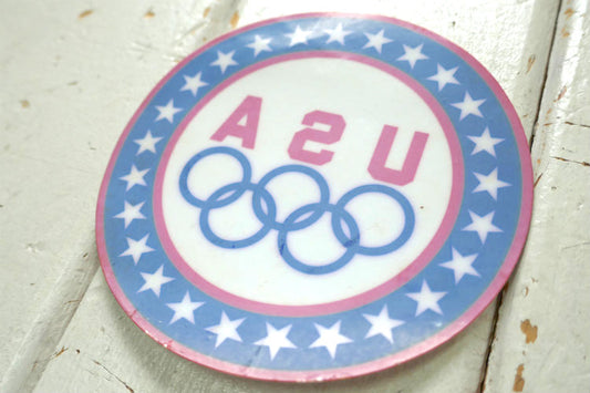 1980y USA Olympics オリンピック 窓用 ガラス ヴィンテージ ステッカー デカール ステッカーチューン