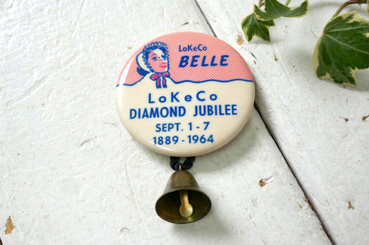 1889-1964y Jubilee Belle Diamond Jubilee ヴィンテージ  アドバタイジング  OLD 缶バッジ USA