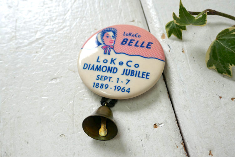 1889-1964y Jubilee Belle Diamond Jubilee ヴィンテージ  アドバタイジング  OLD 缶バッジ USA
