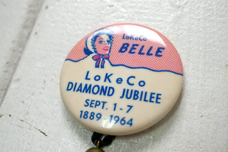 1889-1964y Jubilee Belle Diamond Jubilee ヴィンテージ  アドバタイジング  OLD 缶バッジ USA