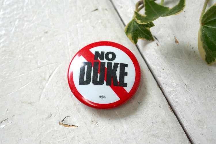 NO DUKE 喧嘩はなしだ!　殴り合うな! 反戦！メッセージ ヴィンテージ OLD 缶バッジ USA デッドストック