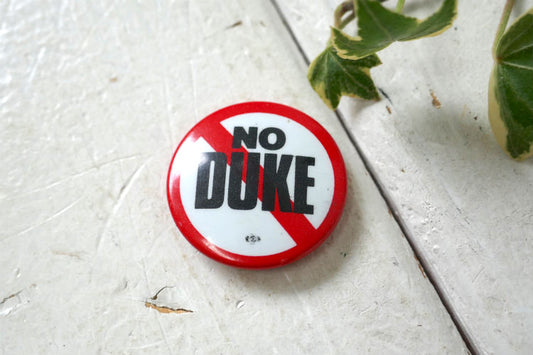 NO DUKE 喧嘩はなしだ!　殴り合うな! 反戦！メッセージ ヴィンテージ OLD 缶バッジ USA デッドストック