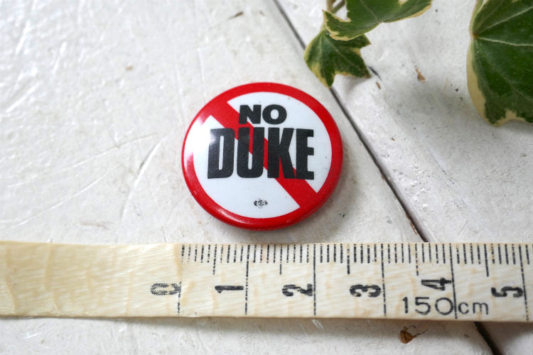 NO DUKE 喧嘩はなしだ!　殴り合うな! 反戦！メッセージ ヴィンテージ OLD 缶バッジ USA デッドストック