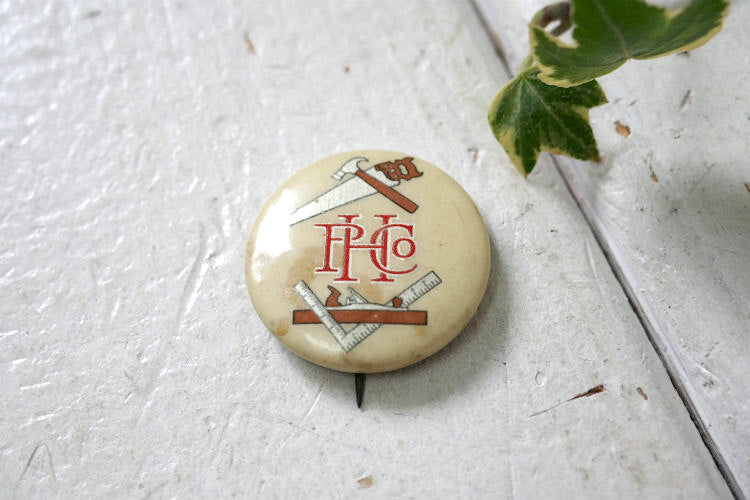 PHCO ペン・ハードウェア  1877y アンティーク＆ヴィンテージ OLD 缶バッジ UNION LABEL JULY 17 1894 JULY 21 1896