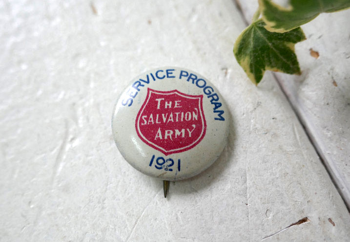 1921y THE SALVATION ARMY サルベーションアーミー ヴィンテージ OLD 缶バッジ USA