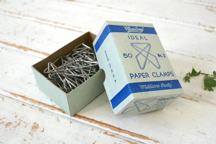 Noesting IDEAL PAPER CLAMPS NO.2 アメリカ製 箱入り60's ヴィンテージ ペーパークリップ USA