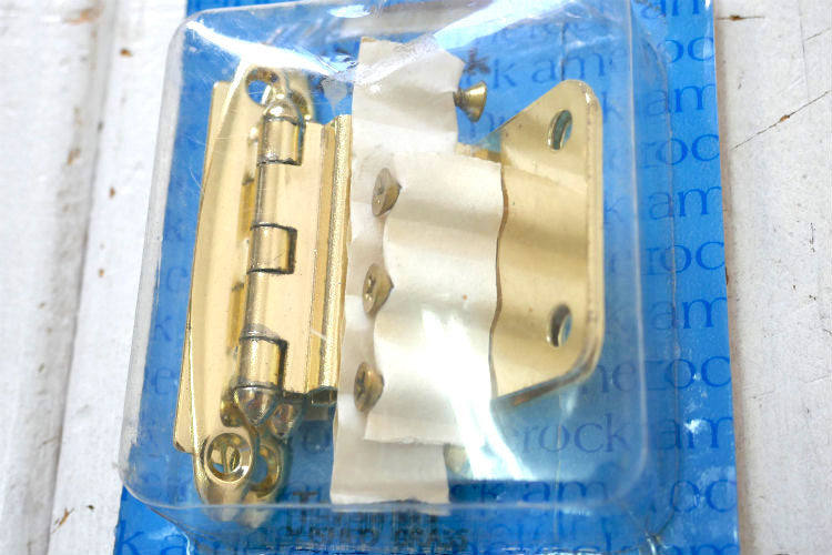 Amerock 真鍮 ポリッシュドブラス キャビネット用 デッドストック未使用 ヴィンテージ ヒンジ 蝶番 部品 USA 金具