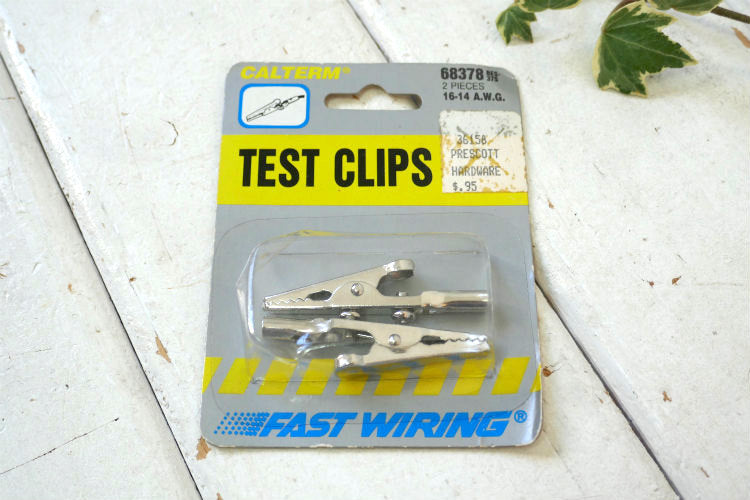 Calterm Inc Test Clips デッドストック 未使用 ワニ口クリップ 電気配線 クリップ USA２個入り