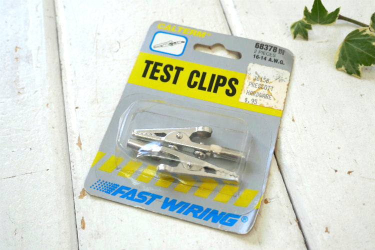 Calterm Inc Test Clips デッドストック 未使用 ワニ口クリップ 電気配線 クリップ USA２個入り