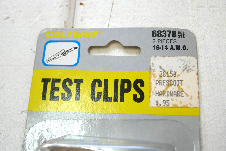 Calterm Inc Test Clips デッドストック 未使用 ワニ口クリップ 電気配線 クリップ USA２個入り